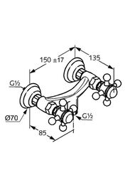 ��������� KLUDI ADLON ��� ����, ������������ ����-����� 180� (����) 516100520