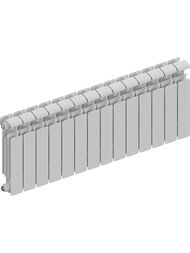 Радиатор алюминиевый RIFAR Alum Eco 350 (415х1134х90) 14 секций, 1820 Вт, бок.подкл. белый