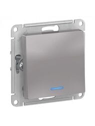 Выключатель Systeme Electric ATLASDESIGN 1-клавишный с подсв. схема 1а 10АХ алюминий ATN000313