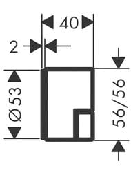 Запорный вентиль Axor Edge 46771000 скрытый монтаж, внешняя часть, алмазная огранка, хром