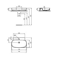 �������� Ideal Standard LINDA-X 75 �� (750�500�135) ���������, � ���������� ��� ��������� T439601