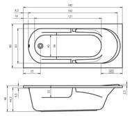 ����� ��������� RIHO FUTURE 180x80 ��� ������������, �������������