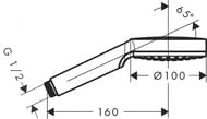 Лейка для душа Hansgrohe Crometta 1jet EcoSmart, 1 функция, белый/хром 26333400