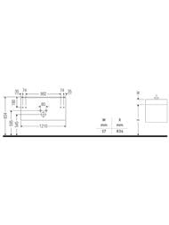 Тумба под раковину Duravit XSquare 1210х400х478 подвесная, 1 ящик, белый глянец XS407402222