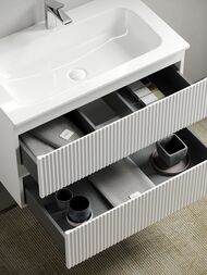 Тумба под раковину SANCOS Snob R (995x445x500) подвесная, два ящика, Bianco SNR100W