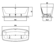 ����� ��������� JACUZZI ESPRIT 1700�800�570 ���������������, ����-�������, ����� ������ 9443815A