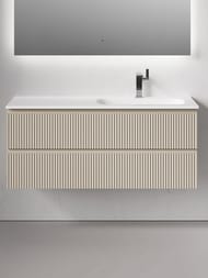 Тумба под раковину Sancos Snob R (1195х445х500) подвесная, правая, 2 ящика, Beige soft SNR120RCE