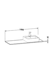 Столешница Duravit XSquare 1400х550х16 1 вырез справа, серый шелковистый мат. лак XS060GR9090