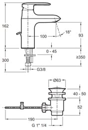 ��������� Jacob Delafon KUMIN ��� �����������, ����� 93��, ������ 9 �/���, �������� C3 E99444-C