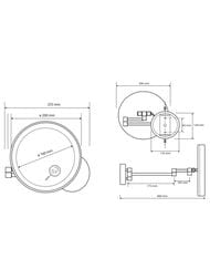 Зеркало косметическое Bemeta White 112101144 d=160мм, подсветка, 5-кратное увеличение, цвет: белый