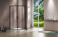 Душевой уголок Vincea Garda 900х900х1900 профиль черный, четверть круга VSQ-1G900CLB — миниатюра 2