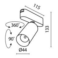 �������� ���������� Maytoni Focus Led Radity (����� ������) TR103-1-12W4K-M-B 4000K 12�� 36�, IP20, ������
