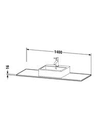 ���������� Duravit XSquare 1400�550�16 1 ����� �� ������, ������ ������ XS060GM4040