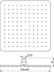 Ideal Standard IDEALRAIN CUBE Верхний душ 300мм, металлический B0025AA