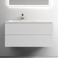 Тумба под раковину SANCOS Snob T (995х445х500) подвесная, левая, два ящика, Bianco SNT100LW