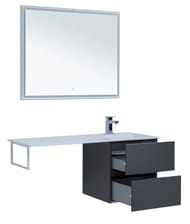 Тумба с раковиной Aquanet Алвита 120 R (1200х526х480) правая, подвесная, 2 ящ, серый антрацит 243776