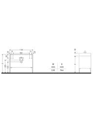 Тумба напольная Duravit XViu 1184х493х454 2 выдвижных ящикa, белый матовый/шампань XV45380B118 — изображение 2