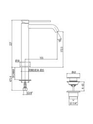 Смеситель GATTONI Circle Two 9146/91BO для раковины, с донным клапаном, белый матовый — изображение 2