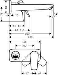 Смеситель Hansgrohe Talis E 71734140 для раковины, излив 225 мм, внешняя часть, шлифов бронза
