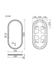 ������� SANCOS Oval (550�900) � LED ����������, ��������� �����������, ����������� �����  OV55F