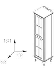 Пенал Caprigo Борго blue 402х1641х353 левый 33450L-B136 фурнитура хром