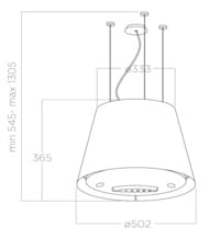 ������� ELICA Easy UX WH/F/50 d502�365 ��, 1000�3/�, 207 ��, ���������, ���� ����� PRF0119940A