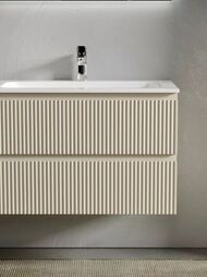 Тумба под раковину SANCOS Snob R (995x445x500) подвесная, правая, два ящика, Beige Soft SNR100RCE