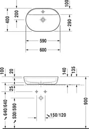 �������� Duravit Luv 600�400 �����������, ����� �������, ������ � ������������ ������� 0380602300
