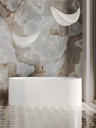 Ванна отдельностоящая Salini PERLA (1700х800х605) искусств. камень, S-Sense, белый глянец 1049101G