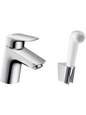 Смеситель Hansgrohe Logis 71290000 для умывальника с гигиеническим душем, низкий фикс. излив 107мм