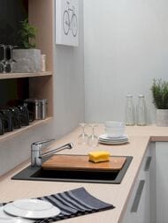 Мойка из гранита Hansgrohe S51 43312170 (560х510) врезная, отвер.под смес., черный графит — изображение 5