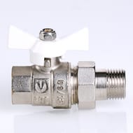Кран с американкой 1/2"ВН VALTEC BASE белая бабочка VT.227.NW.04