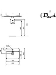 Умывальник Ideal Standard Lux STRADA II 500х400х130 T296601  мебельный