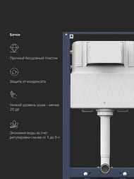 Инсталляция AM.PM Pro для подвесного унитаза I012704.9001 пневматическая клавиша Pro L, белая