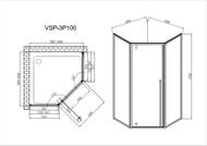 ������� ������ Vincea Penta 1000�1000�1950 ������ ����������/������� ����, VSP-3P100CL