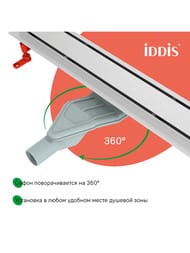 Душевой лоток IDDIS Perfex 975B8SB00DZ 800мм, с сифоном, комбинир. затвор, двухсторон.решетка, хром — изображение 11