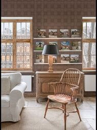 Обои флизелиновые Hygge IV Winter Hg28 010 (1,00х10,05) клетка, коричневые (рул.)