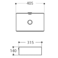 Раковина накладная Aquanet Perfect-1 405х315х140 перелив, без отв. под смеситель, цвет: белый 273675