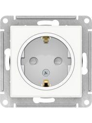 Розетка Systeme Electric ATLASDESIGN Art с заземлением со шторками 16А механизм ATN200145