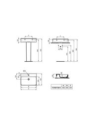 Умывальник Ideal Standard CONCA (500х450) шлиф , 1 отверстие под смеситель, без перелива T381501