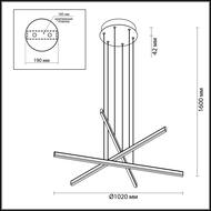 Подвесной светодиодный светильник Odeon Light Rudy 3890/48L, черный