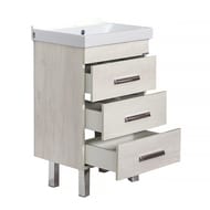 Тумба COMFORTY Никосия-50Н напольная, с раковиной, дуб белый 00-00017092