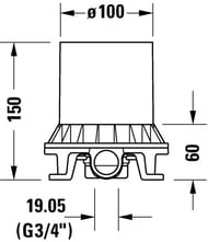Внутренняя часть Duravit напольного смесителя для ванны GK5900007000
