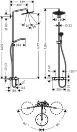 ������� ������� Hansgrohe Croma Select 280 Showerpipe � ����������� ��� �����,���� 26792000
