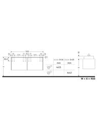 Тумба под 2 раковины Duravit XSquare 1600х400х548 подвесная, 2 ящика, белый глянец XS4907B2222