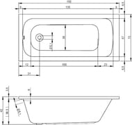 ����� ��������� RIHO MILANO 150x70, �������������, ����������, ����: �����  B041001005
