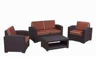 Комплект мебели RATTAN PREMIUM 4 (141х71х75), 2 кресла +2х местный диван + 1 столик, коричневый