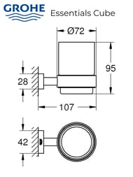 ������ ��� ������ ����� Grohe Essentials Cube ���������, ������, � ����������, ����: ���� 40755001