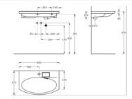 Раковина KERAMA MARAZZI RIVA мебельная, с крепежом (475х150х193), белая глянцевая RV.wb.80
