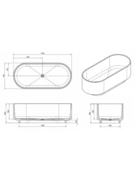 Ванна отдельностоящая Knief Ellipse Shape (1700х750х560) из полимерного материала, цвет: 02 Deepsky Blue, 0700-AL497-02